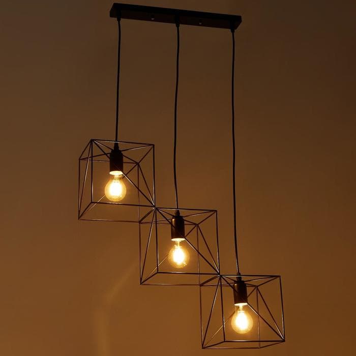 Светильник «Куб грани» 3хE27 40 Вт черный 50×15.5×86 см BayerLux