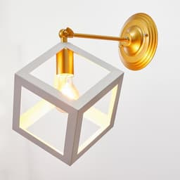 Бра «Куб» 1хE27 40 Вт белый-золото 22×28×30 см