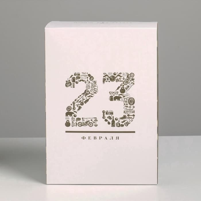 Коробка подарочная складная, упаковка, «23 февраля», 16×23×7.5 см