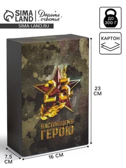 Коробка подарочная складная, упаковка, «С 23 февраля», 16×23×7.5 см