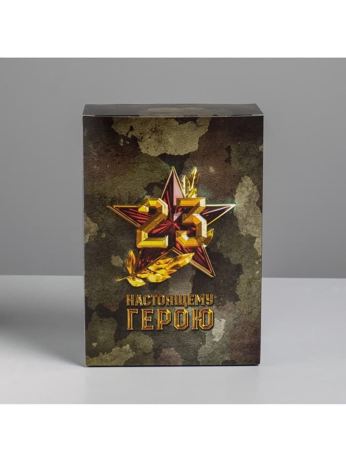 Коробка подарочная складная, упаковка, «С 23 февраля», 16×23×7.5 см