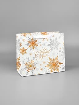 Пакет подарочный новогодний ламинированный «С Новым годом», ML 27×23×11.5 см