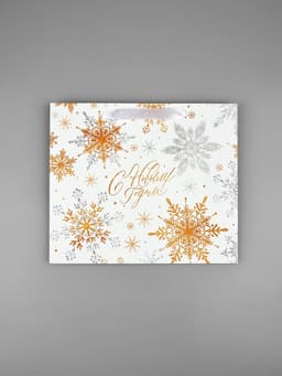 Пакет подарочный новогодний ламинированный «С Новым годом», ML 27×23×11.5 см