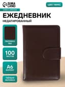 Ежедневник недатированный А6, 100 листов, обложка ПВХ, с хлястиком, МИКС