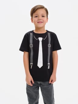 Футболка для мальчика KAFTAN «Галстук», чёрная, рост 86-92 см