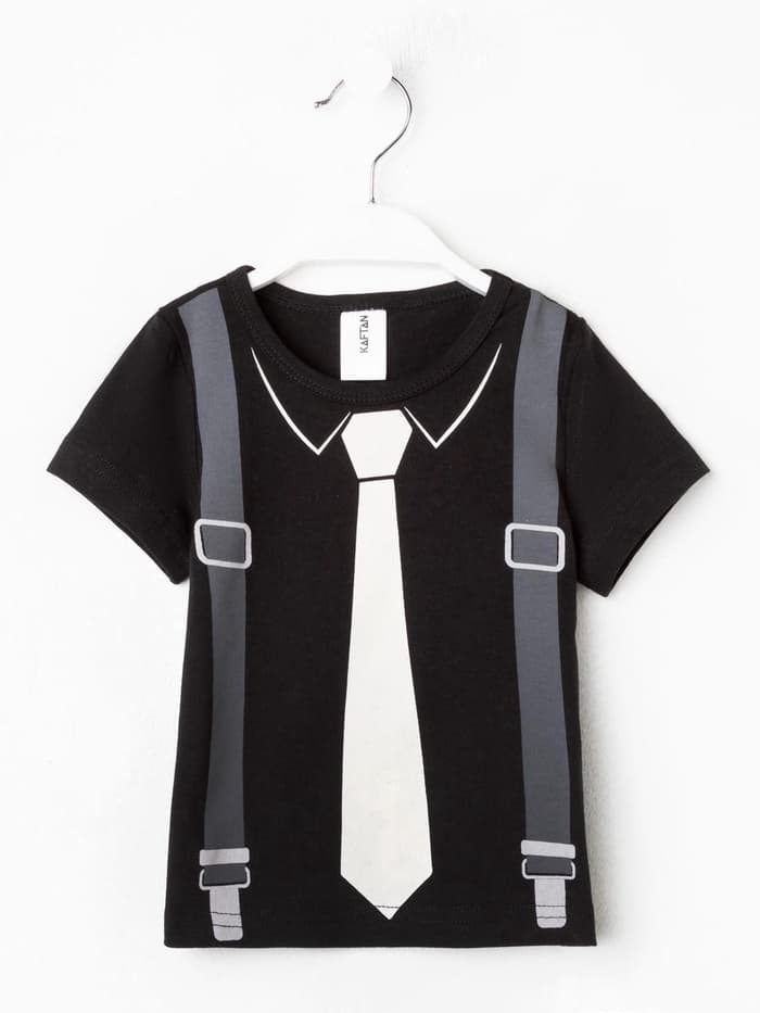 Футболка для мальчика KAFTAN «Галстук», чёрная, рост 86-92 см