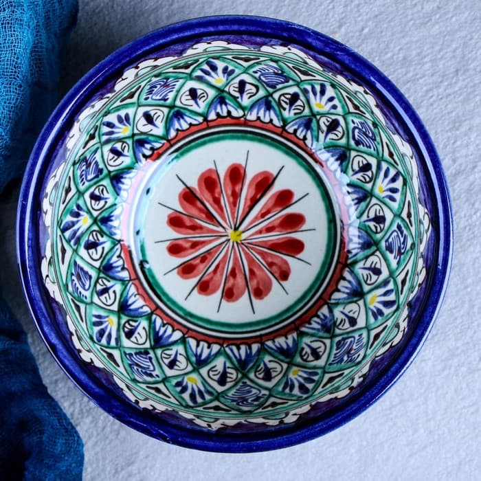 Бульонница узбекская Риштанская Керамика «Орнамент», 500 мл, d=14.5 см, МИКС