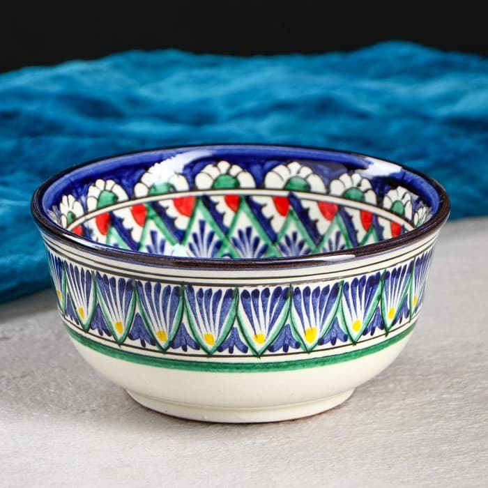 Бульонница узбекская Риштанская Керамика «Орнамент», 500 мл, d=14.5 см, МИКС