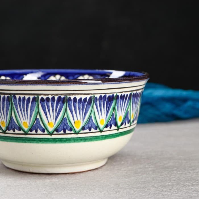 Бульонница узбекская Риштанская Керамика «Орнамент», 500 мл, d=14.5 см, МИКС