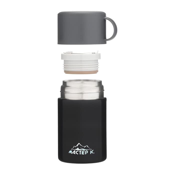 Термос для еды Мастер К, 550 мл, 17×11 см, нержавеющая сталь, чёрный