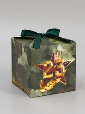 Коробка подарочная складная, упаковка, «23 февраля», 12×12×12 см