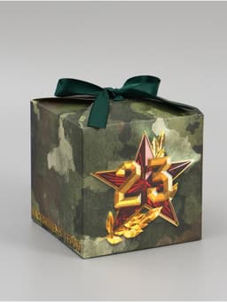 Коробка подарочная складная, упаковка, «23 февраля», 12×12×12 см