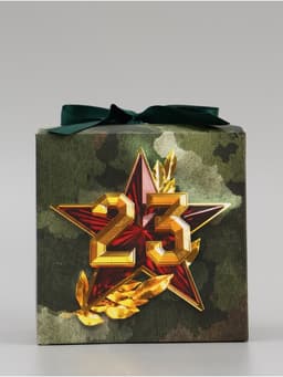 Коробка подарочная складная, упаковка, «23 февраля», 12×12×12 см
