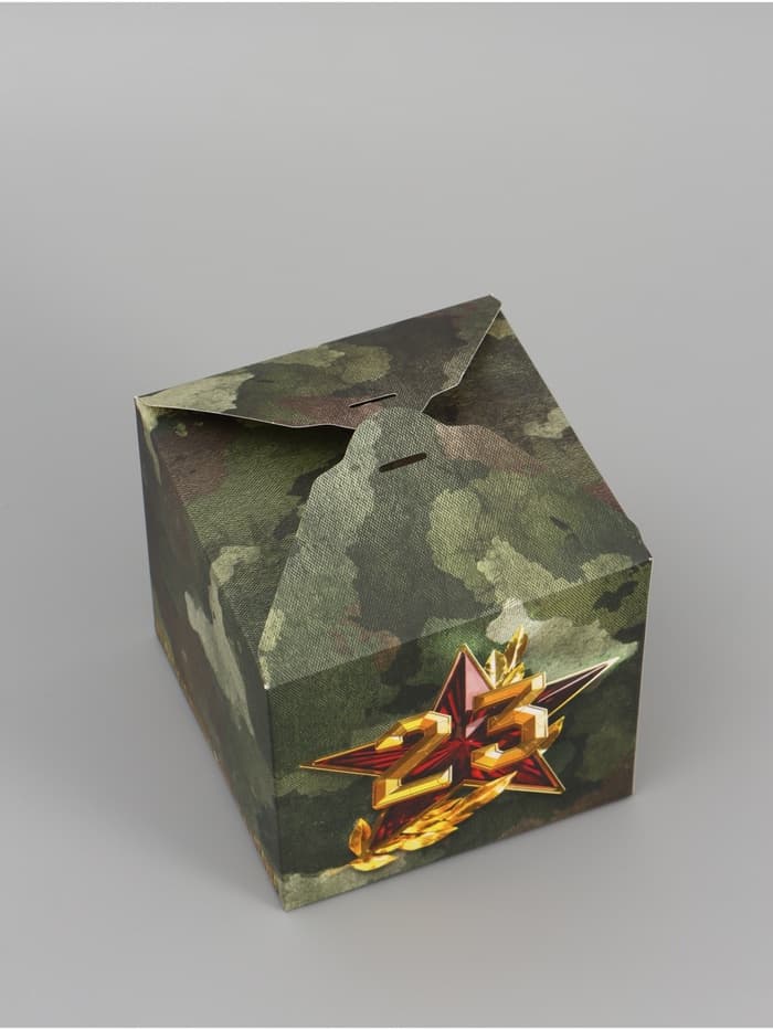 Коробка подарочная складная, упаковка, «23 февраля», 12×12×12 см