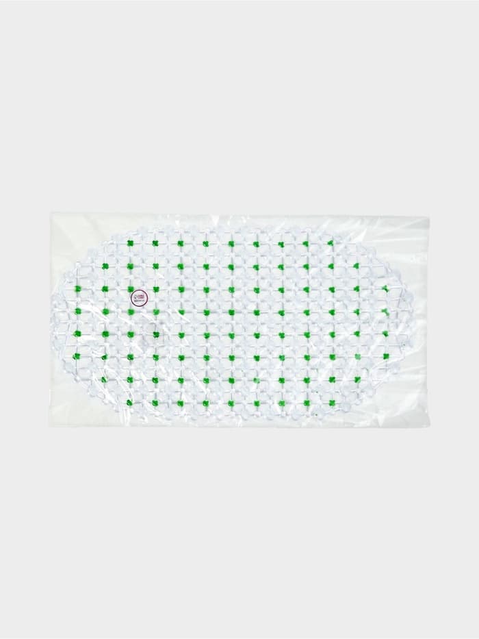 Коврик противоскользящий в ванну на присосках Доляна «Крапинка», 36×66 см, зелёный