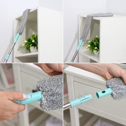 Швабра для уборки Доляна, гибкая, для труднодоступных мест, плоская насадка из микрофибры, 8×2.5×127 см