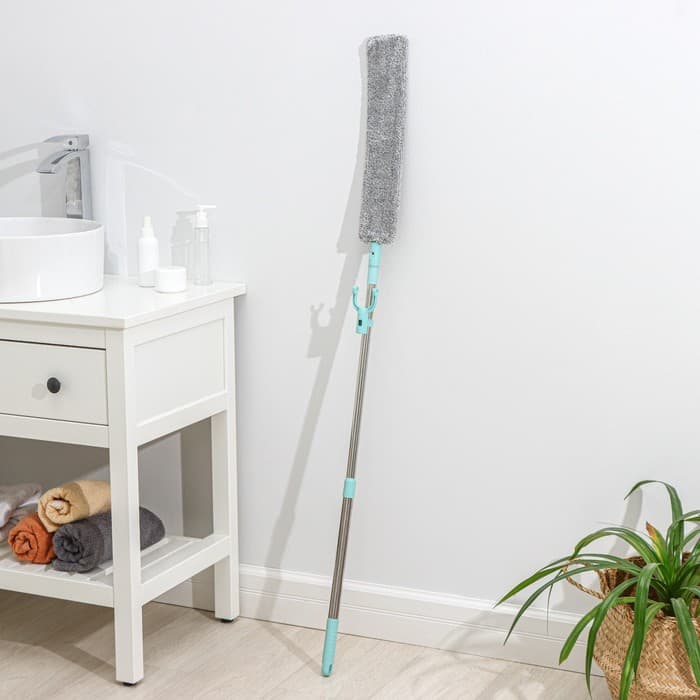 Швабра для уборки Доляна, гибкая, для труднодоступных мест, плоская насадка из микрофибры, 8×2.5×127 см