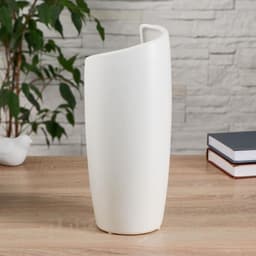 Ваза для цветов «Полуликий», 11×28 см, керамика, белая