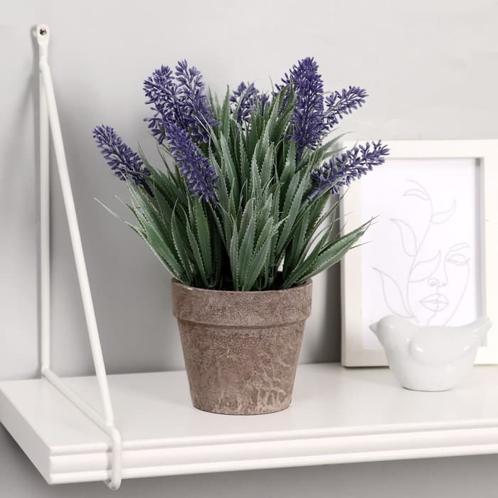 Искусственный цветок в горшке «Мускари», 10×22 см, МИКС