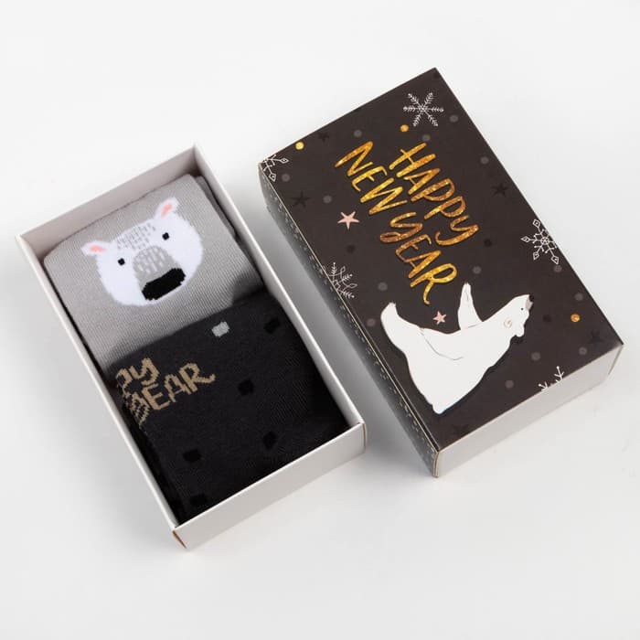 Носки женские новогодние KAFTAN Snow, набор 2 пары, размер 36-40 (23-25 см)