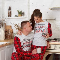 Пижама новогодняя женская (лонгслив, брюки) KAFTAN X-mas, размер 48-50