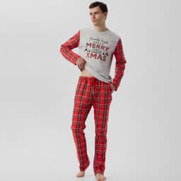Пижама мужская: лонгслив, брюки KAFTAN X-mas, размер, 50