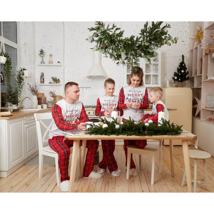 Пижама новогодняя детская: лонгслив, брюки, KAFTAN X-mas, рост 86-92 см
