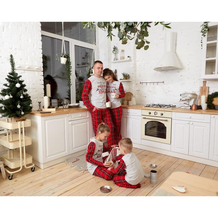 Пижама новогодняя детская: лонгслив, брюки, KAFTAN X-mas, рост 86-92 см
