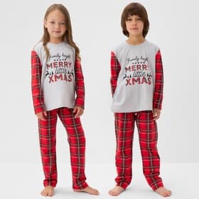 Пижама новогодняя детская: лонгслив, брюки, KAFTAN X-mas, рост 110-116 см