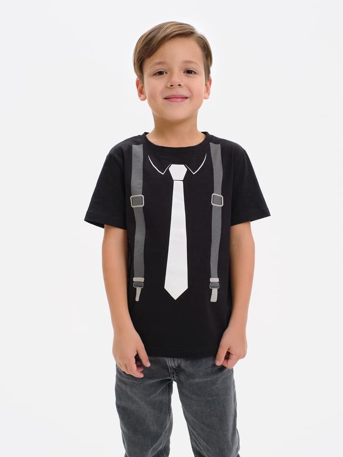 Футболка для мальчика KAFTAN «Галстук», чёрная, рост 98-104 см