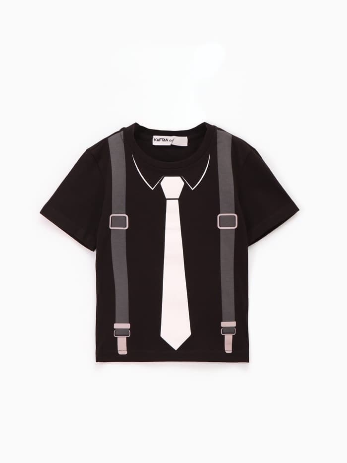Футболка для мальчика KAFTAN «Галстук», чёрная, рост 98-104 см