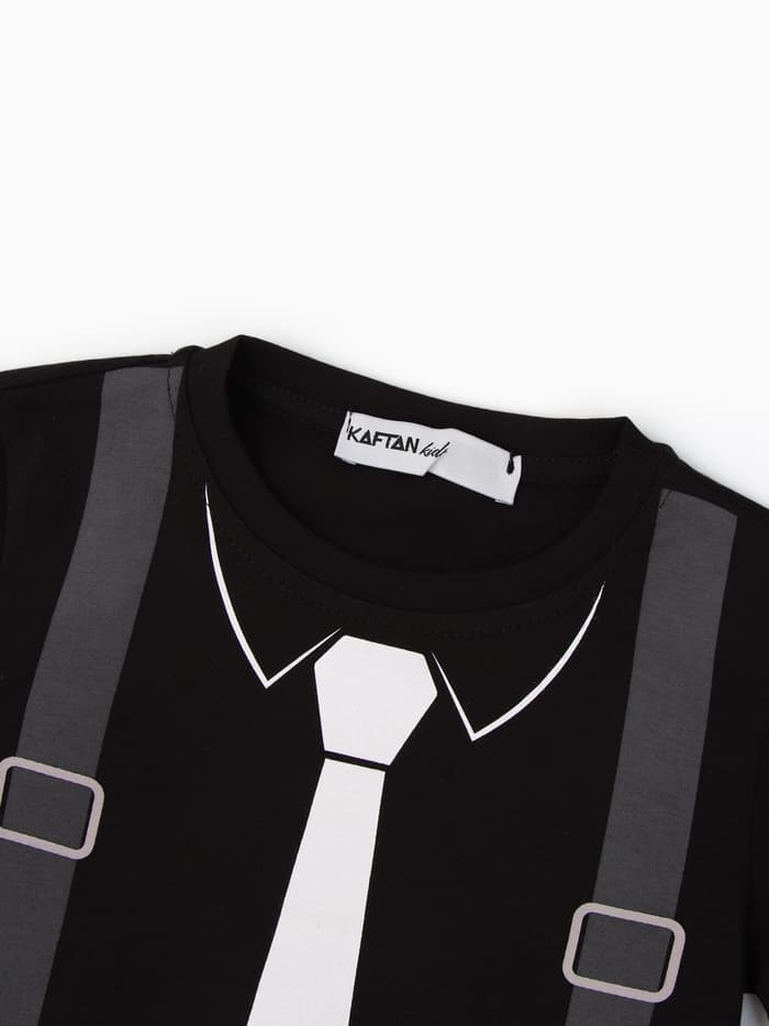 Футболка для мальчика KAFTAN «Галстук», чёрная, рост 98-104 см