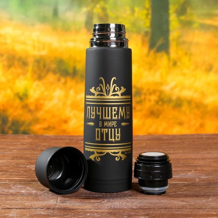 Подарочный набор туристический «Лучшему в мире отцу»: термос 500 мл, кружка 2 шт.