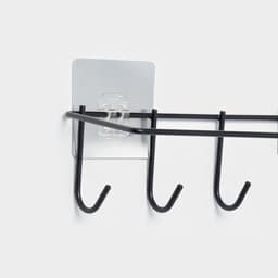 Держатель для кухонных принадлежностей настенный Доляна, 5 крючков, 28×8×8 см, чёрный