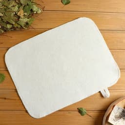 Коврик - сидушка для бани и сауны, 44×34 см, 70% полиэфир, 30% шерсть, белый, «Добропаровъ»