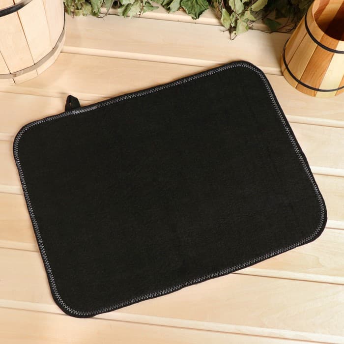 Коврик - сидушка для бани и сауны, 43×34 см, шерсть 30%, полиэфир 70%, тёмный, «Добропаровъ»