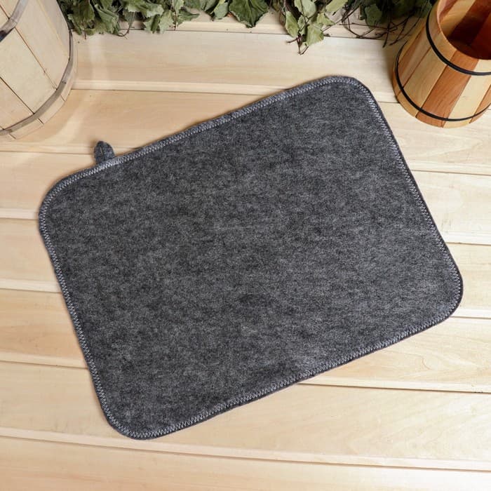 Коврик - сидушка для бани и сауны, 43×34 см, шерсть 30%, полиэфир 70%, тёмный, «Добропаровъ»