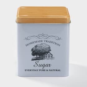 Банка для сахара «Дом и поле», 1.1 л, 12×10 см, жесть, белая