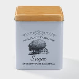 Банка для сахара «Дом и поле», 1.1 л, 12×10 см, жесть, белая