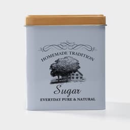 Банка для сахара «Дом и поле», 1.1 л, 12×10 см, жесть, белая
