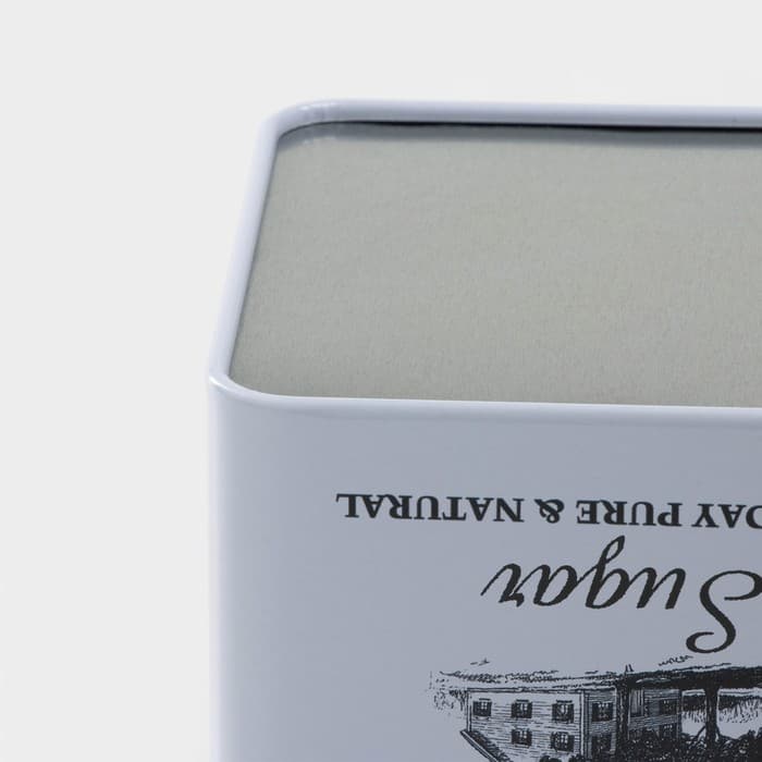 Банка для сахара «Дом и поле», 1.1 л, 12×10 см, жесть, белая