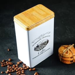 Банка для кофе «Дом и поле», 19×12×8 см, жесть, белая