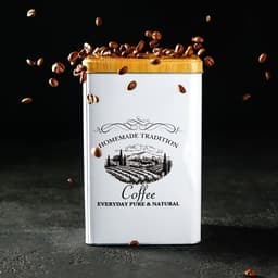 Банка для кофе «Дом и поле», 19×12×8 см, жесть, белая