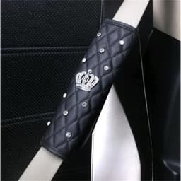 Набор чехлов на ремень безопасности «Корона» черный, 2 шт.