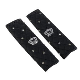 Набор чехлов на ремень безопасности «Корона» черный, 2 шт.