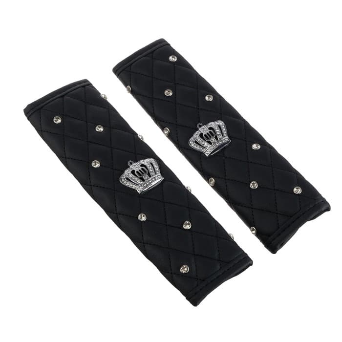 Набор чехлов на ремень безопасности «Корона» черный, 2 шт.