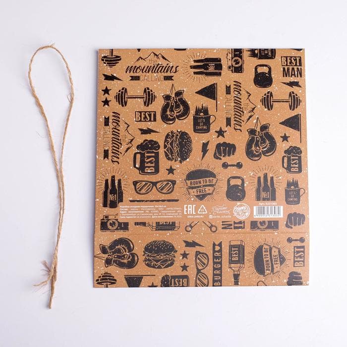 Коробка подарочная складная, упаковка, «Мужская», 20×18×5 см