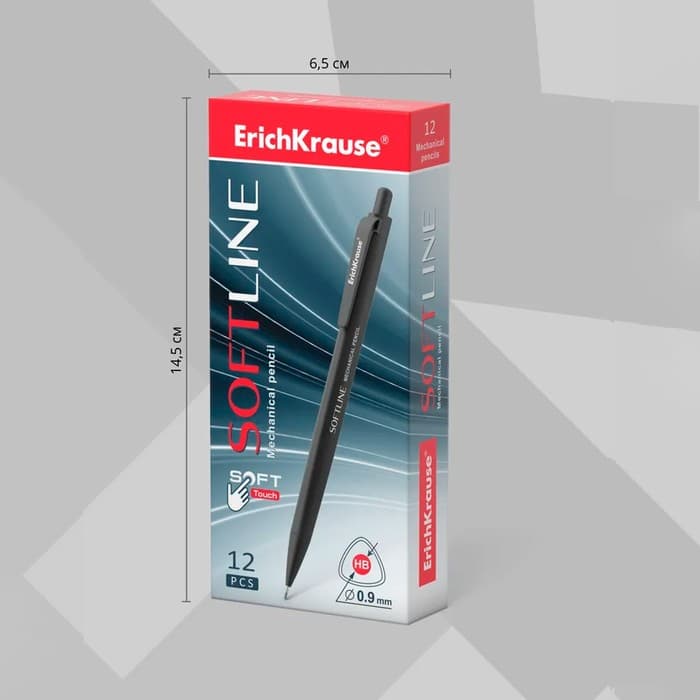 Карандаш механический ErichKrause. SoftLine, толщина грифеля 0.9 мм, НВ