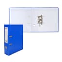 Папка-регистратор А4, 75 мм, ПВХ, тиснение «лен», металлическая окантовка, карман на корешок, собранная, синяя
