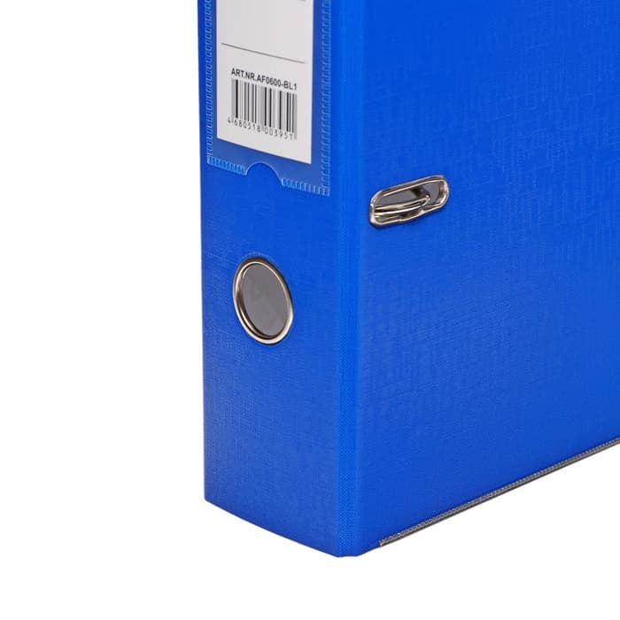 Папка-регистратор А4, 75 мм, ПВХ, тиснение «лен», металлическая окантовка, карман на корешок, собранная, синяя